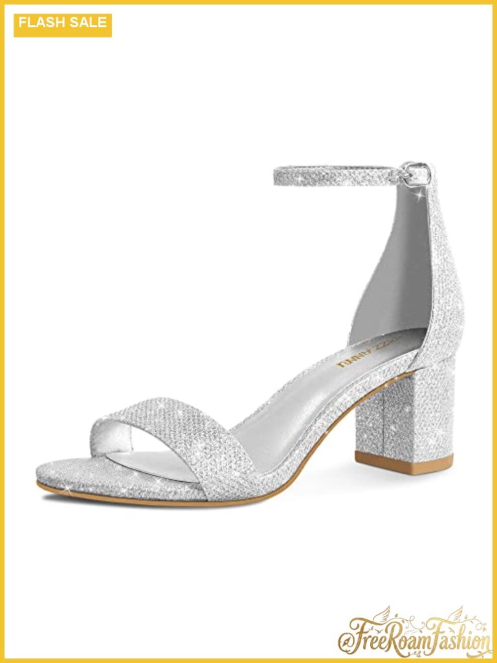 Low Block Chunky Heels Sandals Faux Leather Open Toe Ankle Strap Buckle